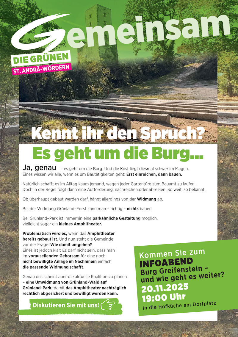Flugblatt - Infoveranstaltung Bebauung